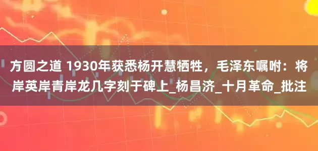 方圆之道 1930年获悉杨开慧牺牲，毛泽东嘱咐：将岸英岸青岸龙几字刻于碑上_杨昌济_十月革命_批注
